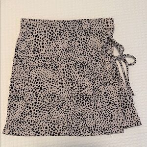 Leopard Print Wrap Mini Skirt